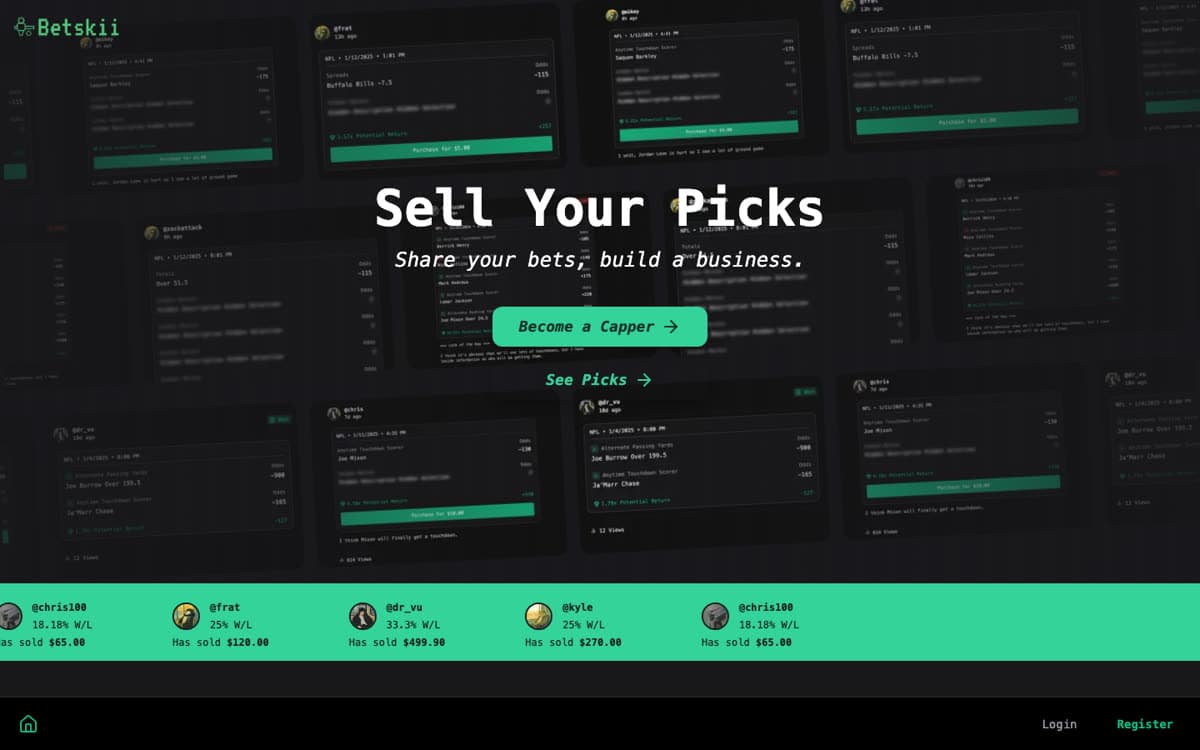 screenshot of betskii
